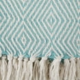 thumbnail image 3 of Aqua Blue X-Diamond Cotton Geometric Throw 50x60, 3 of 7