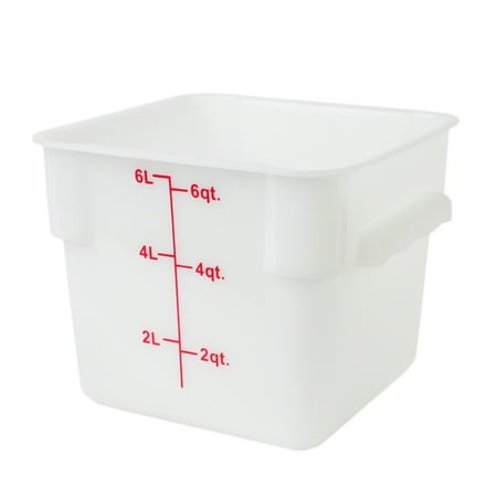 Excellante 6 Quart Plastic Square Food Storage Containers White