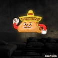 thumbnail image 4 of Craftnamesign Tacos Sombrero Neon Acrylic Print, Tacos Restaurant Decor, 4 of 4