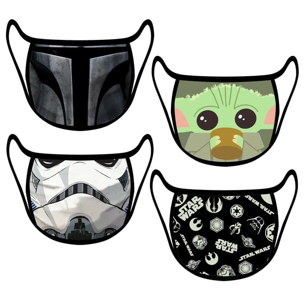 Disney Store Star Wars Mandalorian The Child Cloth Face Mask 4 Pack Set Adult Size Xl Walmart Com