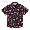 thumbnail image 4 of HCYSFG Mens Watermelon Print top Notch Neck Button Down Pocket shirt Casual Short Sleeve Summer Fashion Beach Holiday Style Shirt, 4 of 4