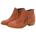 thumbnail image 3 of YLYL Women Ankle Boots Casual Slip on Low Heel Short Stacked Heel Cowgirl Booties, 3 of 8
