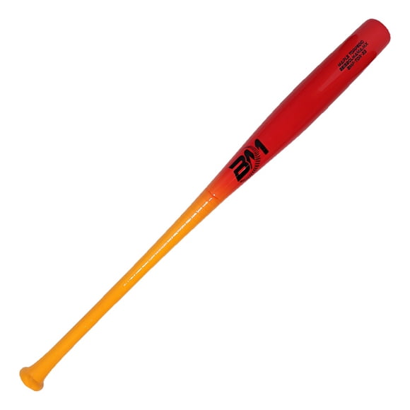 Beisbolmania Bat Beisbol Torpedo Maple Plus Reforzado 34 Naranja con Rojo