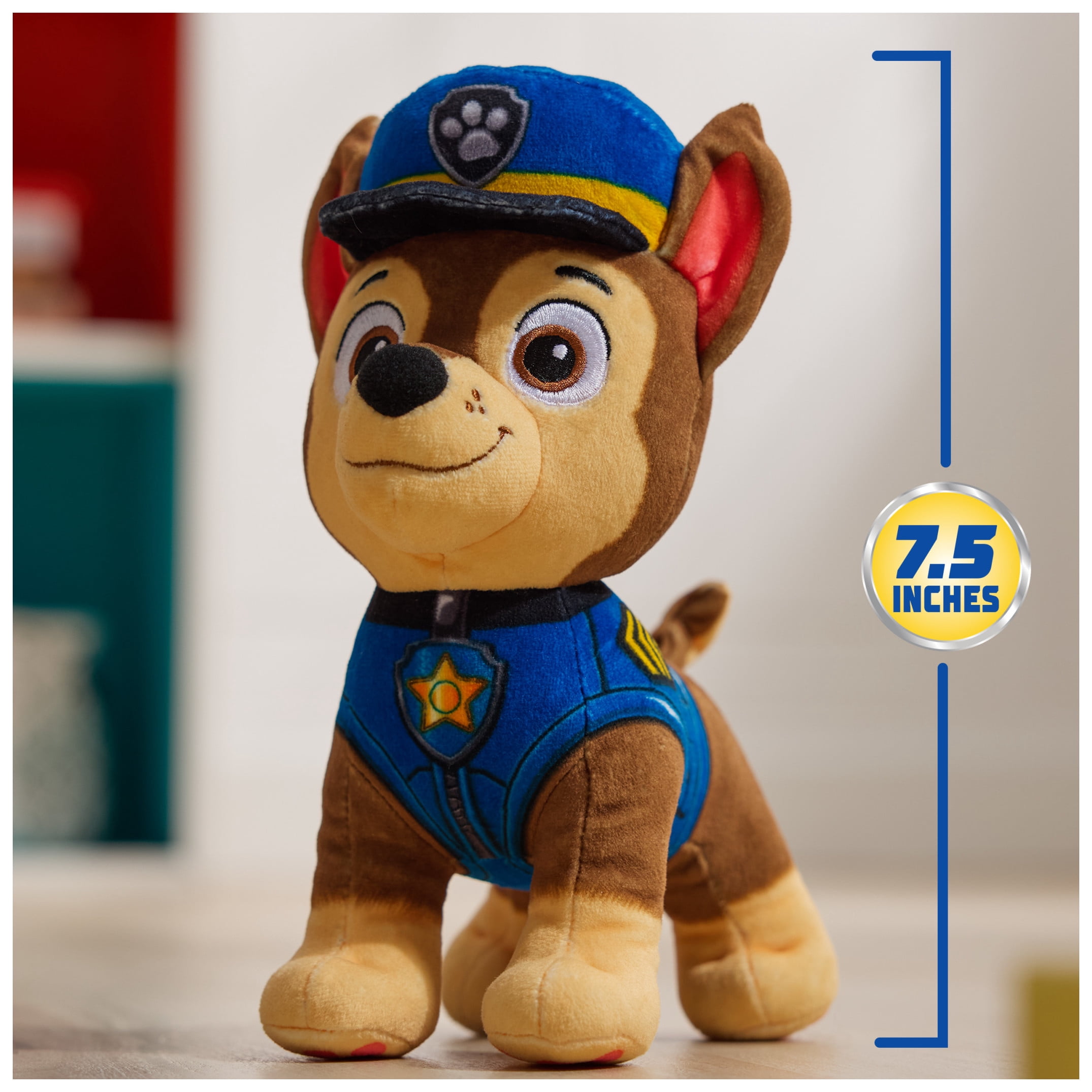PAW Patrol Premium Plush Chase 7.5-Inches Tall with Super Soft Fur for Kids Ages 3+