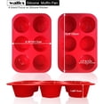 thumbnail image 6 of Walfos Silicone Texas Muffin Pan Set- 6 Cup Jumbo Silicone Cupcake Pan, Non-Stick Silicone, Just PoP Out! Perfect for Egg Muffin, Big Cupcake - BPA Free and Dishwasher Safe, Set of 2, 6 of 9