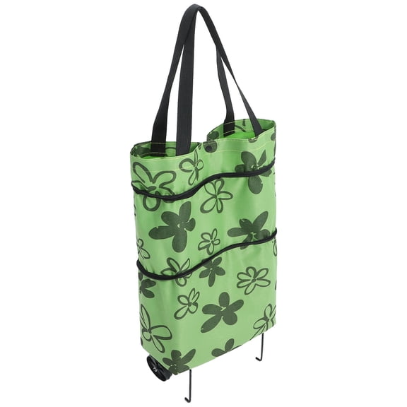 HONITANO Folding Shopping Trolley Bag, Green Oxford Cloth, Large Capacity, for Storage Use