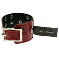 thumbnail image 2 of Mi Amore Adjustable-Length Studded Synthetic Leather Cuff-Bracelet Red & Silver-Tone, 2 of 3