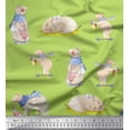 thumbnail image 1 of Soimoi Rayon Fabric Cycle,Rabbit & Bear Kids Print Sewing Fabric Yard 42 Inch Wide, 1 of 1