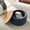 Navy, variant on Round Storage Ottoman with Wooden Lid, 3 in 1 Function Ottoman Coffee Table Side Table, Handmade End Table Ottoman Footstool for Living Room, Bedroom,Navy