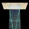 thumbnail image 2 of 20 X 14 Inch LED Shower Head Rain Shower Head Multi Functions Showerheads Square Ceiling Mounted Bathroom Shower Heads Waterfall Rainfall Shower Head High Pressure Bath Shower Brushed Gold, 2 of 8