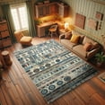 thumbnail image 3 of Ambesonne Southwestern Decorative Rug Carpet, Traditional Patterns, 5' 1" X 7' 5", Paprika Blue Eggshell, 3 of 5