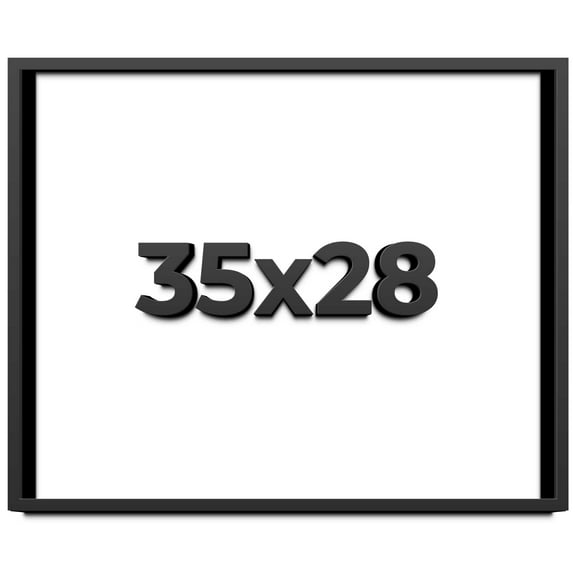 35x28 Shadow Box Frame Black | 1 inches Deep Real Wood Contemporary Shadowbox Display Frame | UV