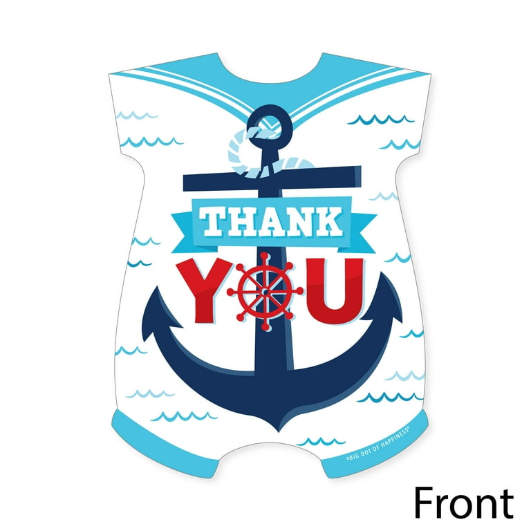 Big Dot Of Happiness Ahoy - Nautical - Shaped Thank You Cards - Baby Shower  Or Birthday Party Thank You Note Cards With Envelopes - Set Of 12 : Target