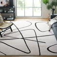 thumbnail image 2 of SAFAVIEH Melody Quinn Abstract Polyester Area Rug, Ivory/Black, 8' x 8' Square, 2 of 11