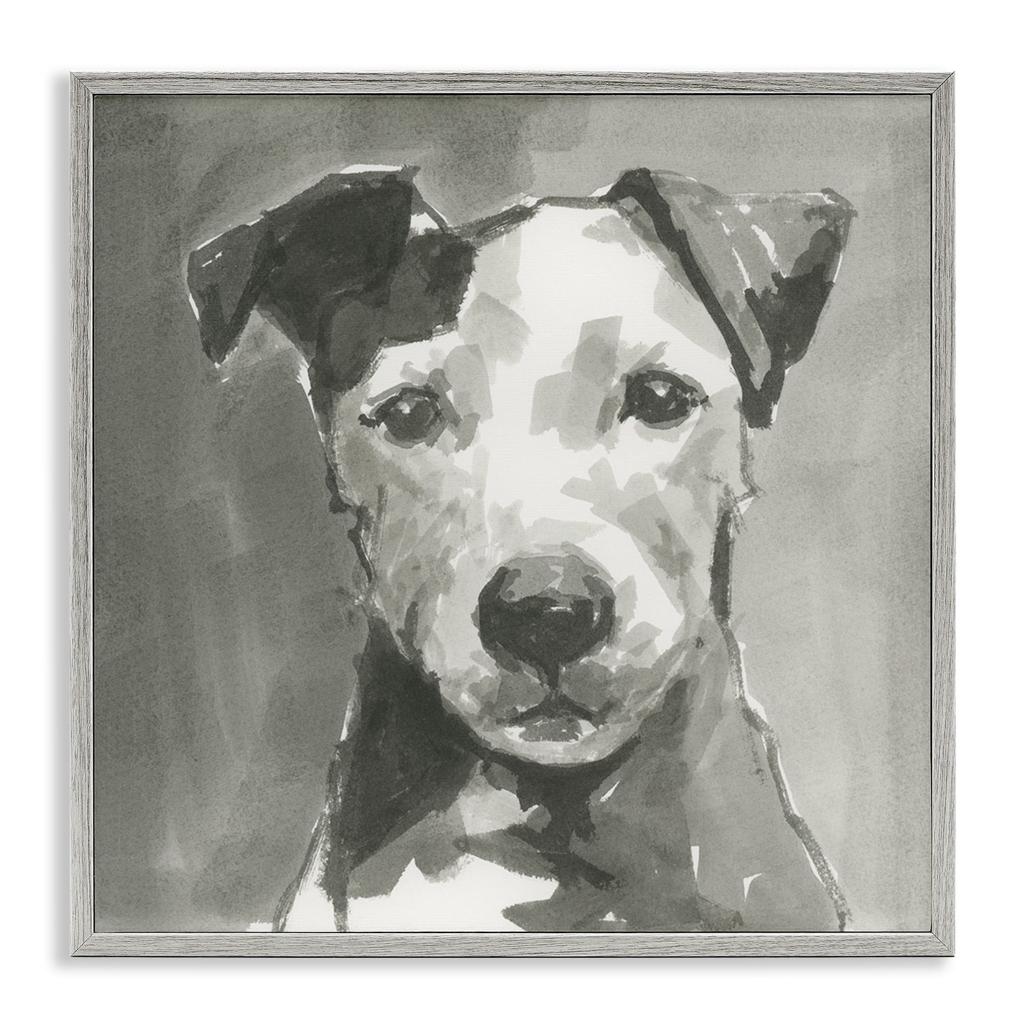 Muted Dog Portrait Cute Quiet Expression Animals & Insects Painting Framed Art Print Wall Art