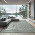 thumbnail image 2 of ODIKA 8'x10' Washable Area Rug Durable, Non-Slip Mint Sage Checked Gingham Grid Checkered Geometric Farmhouse for Living Room, Under Sectional, Family, 2 of 7