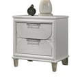 thumbnail image 2 of Glamorous Look Pearl White 3pc Bedroom Set Full Size Bed w Trundle LED Light Embossed Panels 2xNightstands Contemporary Style, 2 of 9