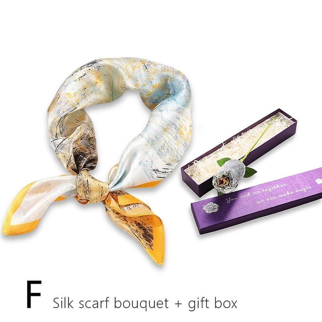 Silk Scarves for Woman Pattern Smooth Spring Summer Sun Protection Silk Scarf