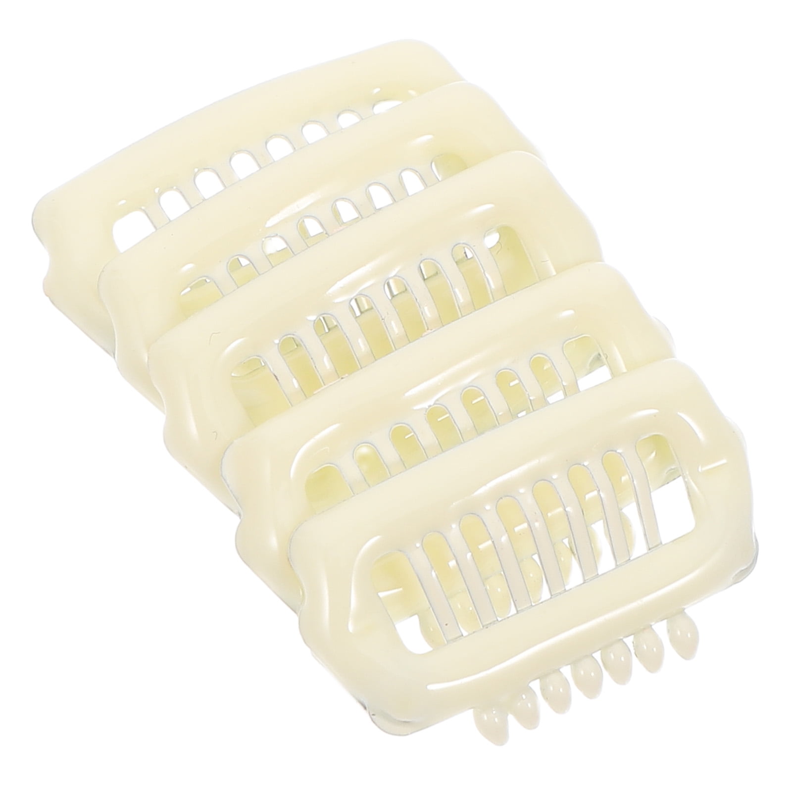 HOOWIFFY 5Pcs Small Pet Hair Barrettes Dog and Cat Hair Clips Elegant Beige