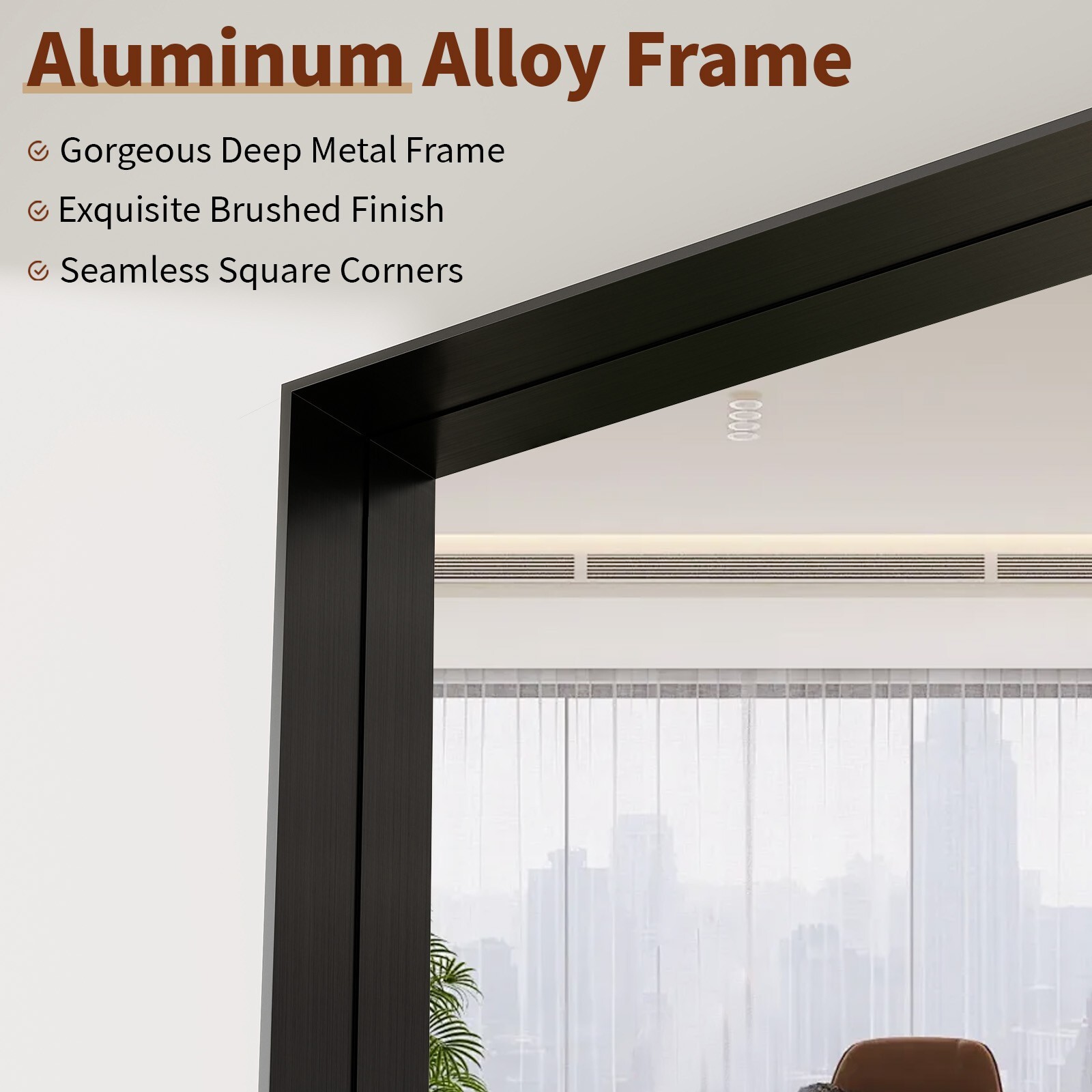BEAUTYPEAK 24" x 36" Rectangle Bathroom Wall Mirror with Deep Frame ,Black