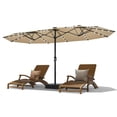 thumbnail image 7 of Riedhoff 15ft Large Patio Umbrella with Solar Lights and Cross Base for Deck Poolside Backyard,Beige, 7 of 7