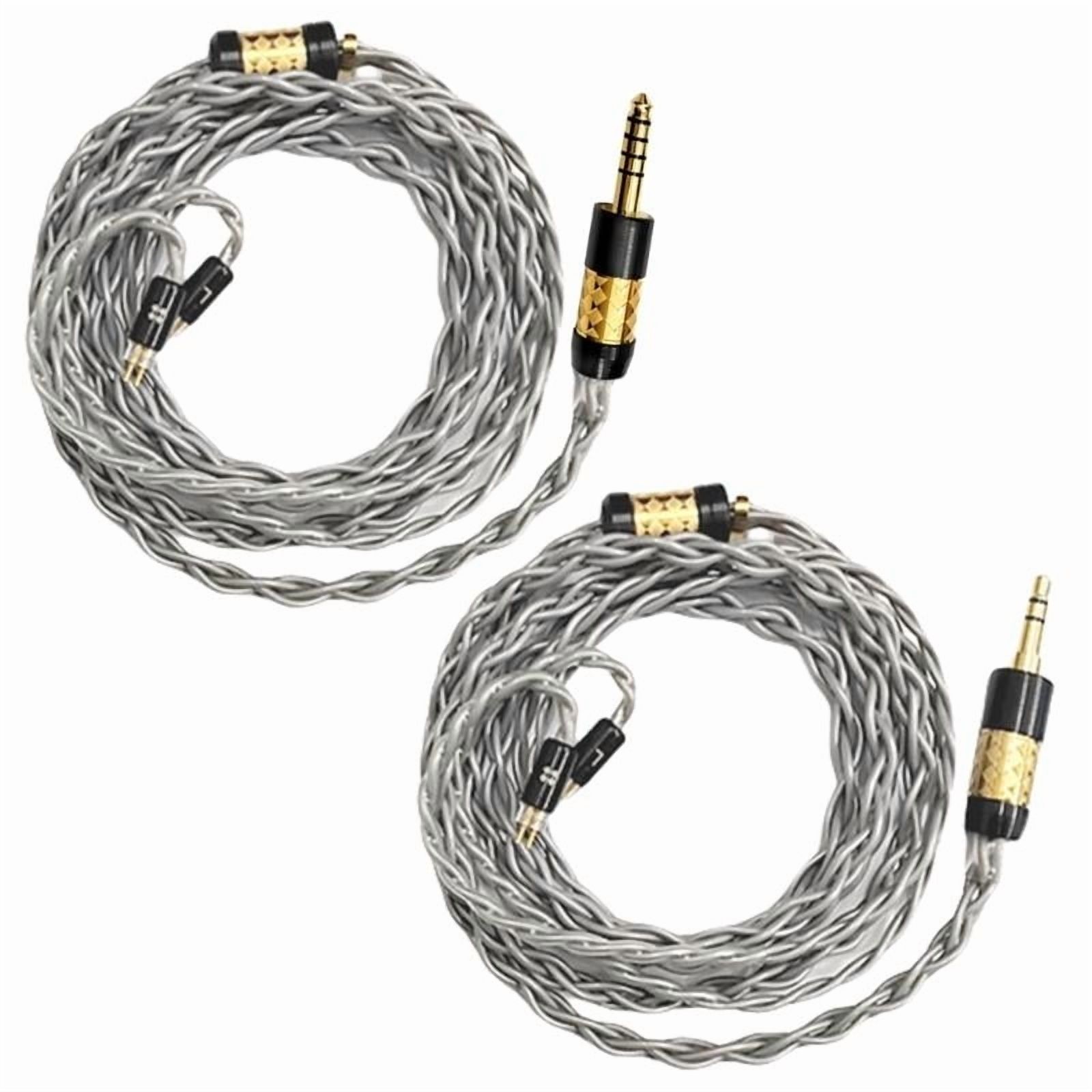 8 Core Upgrade Earphone Cable 0.78mm 2 Pin TRS Silver Plated Copper for Enhanced Audio Quality and Durability