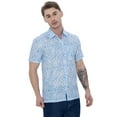 thumbnail image 5 of LA LEELA Men's Hawaiian Shirt Fashion Button Down Short Sleeves Holidays Aloha Party Casual Tops Summer Beaches Shirts for Men M Blue Leaves, 5 of 6