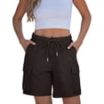 thumbnail image 6 of Women's Cargo Shorts Quick Dry Lightweight Athletic Hiking Shorts Casual Elastic Waist Drawstring Summer Shorts with Multi-Pockets, 6 of 9
