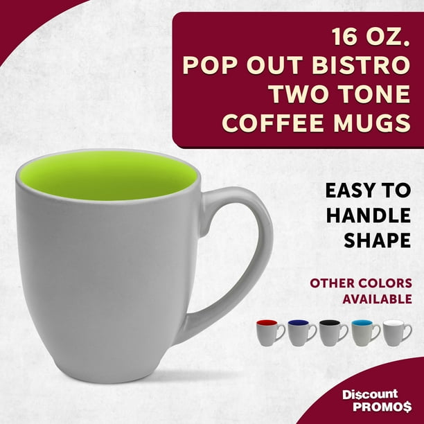 Pop Out Bistro Two Tone Coffee Mugs 16 oz. Set of 10, Bulk Pack - Perfect  for Coffee, Hot Cocoa and other Beverages - Lime Green - Walmart Business  Supplies