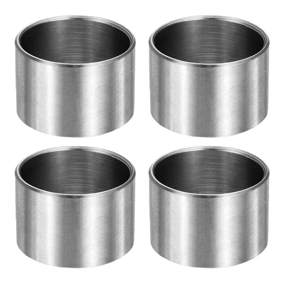 Uxcell 4pcs M18 Metal Spacers, M18 IDx20mm ODx12mm Length Stainless Steel Spacer Round Unthreaded Standoff Bushing Plain Finish for Screw Bolts, Silver 18x20x12mm