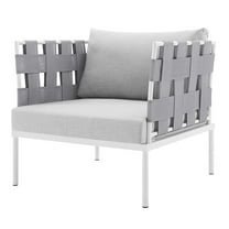 Side Lounge Chair Armchair, Sunbrella, Aluminum, Metal, Steel, Grey Gray, Modern Contemporary Urban Design, Outdoor Patio Balcony Cafe Bistro Garden Furniture Hotel Hospitality