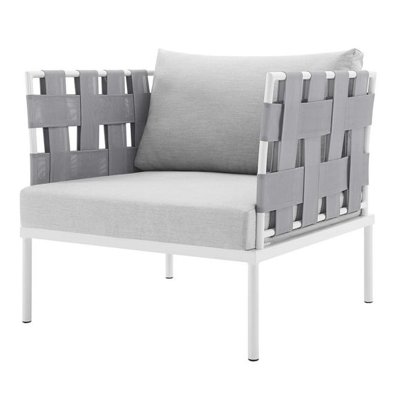 Side Lounge Chair Armchair, Sunbrella, Aluminum, Metal, Steel, Grey Gray, Modern Contemporary Urban Design, Outdoor Patio Balcony Cafe Bistro Garden Furniture Hotel Hospitality