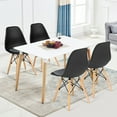 thumbnail image 4 of Gymax 4PCS Mid Century Modern DSW Chair Dining Chair Furniture W/ Linen Cushion Black, 4 of 10