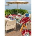 thumbnail image 4 of Outdoor Tablecloth with Umbrella Hole and Zipper, Red Christmas Rectangle Table Cloth 54x80 Inch Waterproof Tablecloth, Xmas Tree Gnomes Poinsettia Snowflake Picnic Table Cover for Patio Camping, 4 of 7