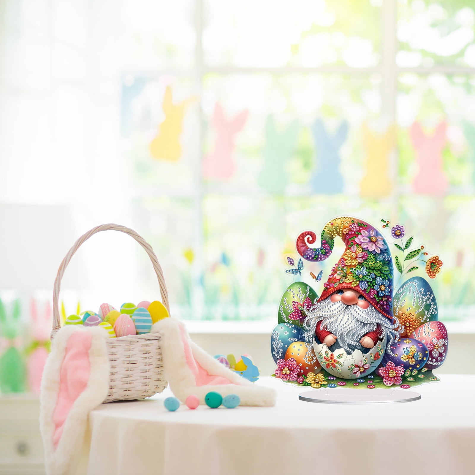 FLOPESN 2Pcs DIY Diamond Art Painting Easter Goblin Ornament Kits with Oval Base, Single-Sided Diamond Painting PET Craft for Home Decor