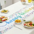 thumbnail image 4 of Luxshiny 2pcs Birthday Tablecloth White Polyester Stylish Birthday Decor For Families Graduation Ceremony, 4 of 8