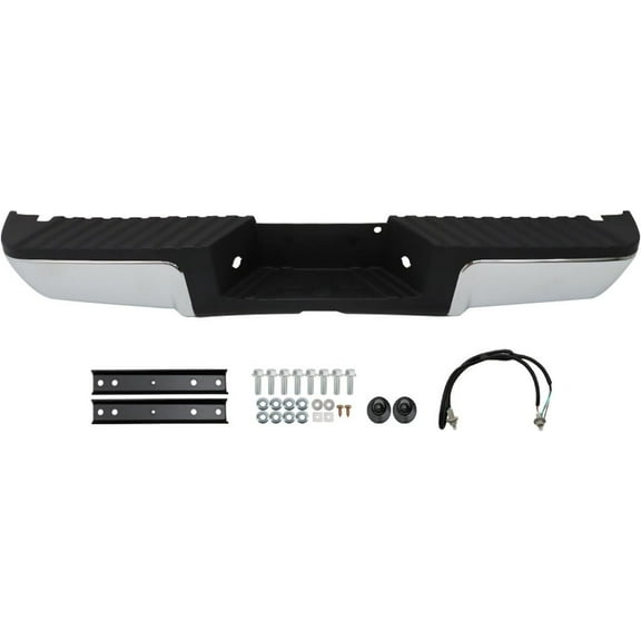 LABLT Chrome Steel Rear Step Bumper Assembly Replacement for F250 F350 F450 Super Duty 2008-2016 without Parking Aid Sensor Holes FO1103148