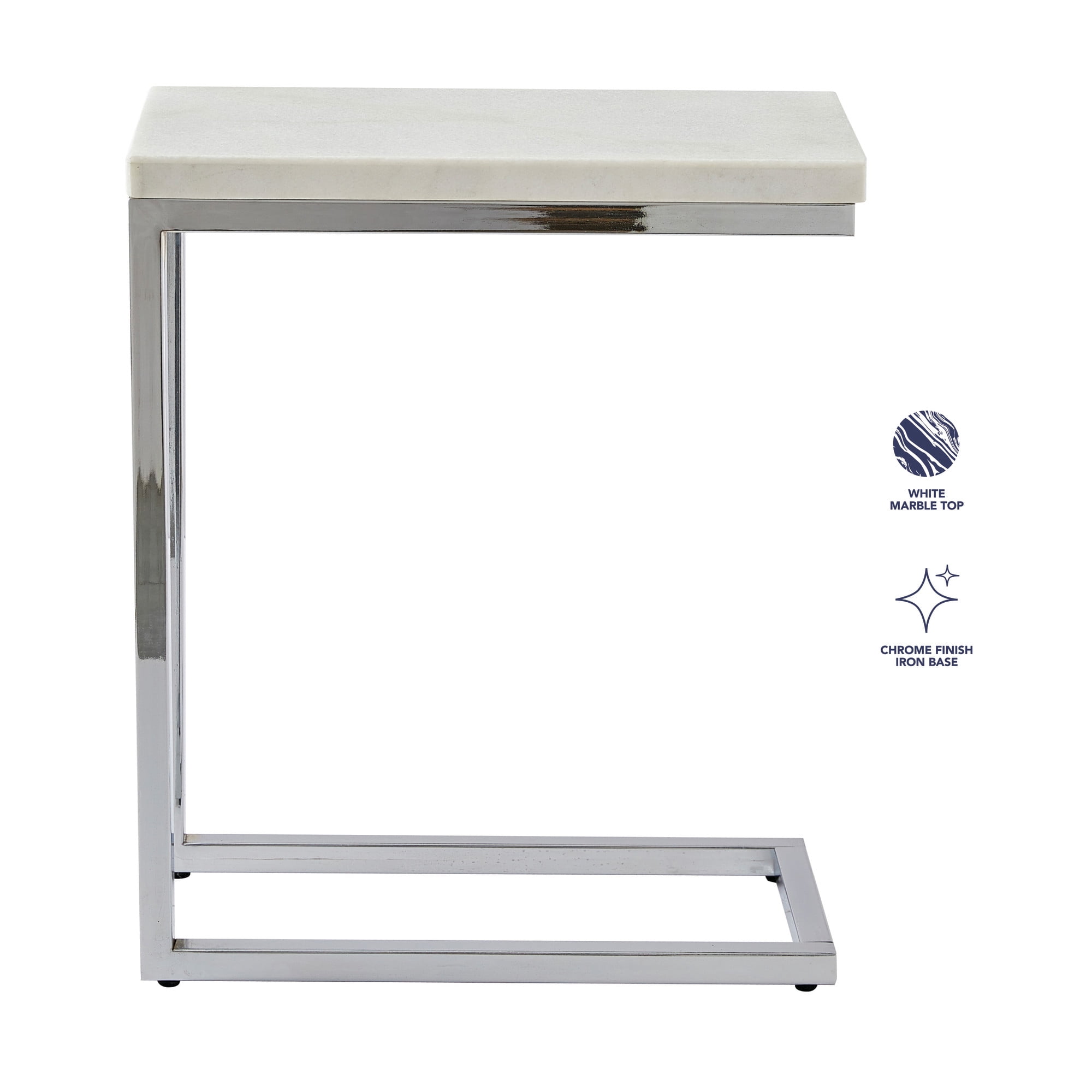Steve Silver Echo White Marble Top Chairside Accent Table
