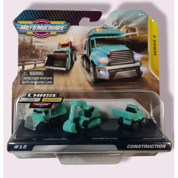 Micro Machines #12 Construction Starter Pack Series 3 Cement Mixers Excavator