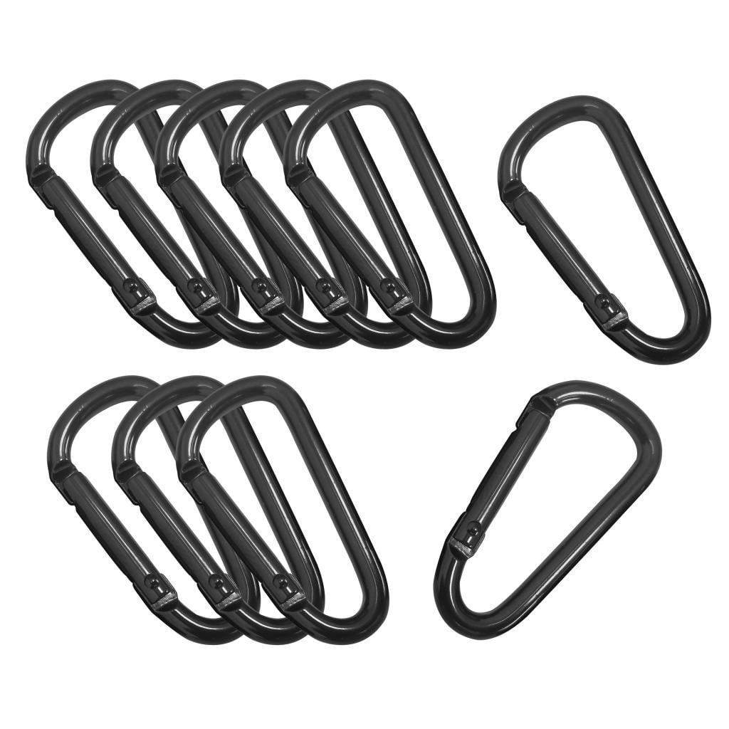 10Pcs Keychain D Shape Spring Snap Outdoor Camping Carabiner Hook Aluminum Alloy
