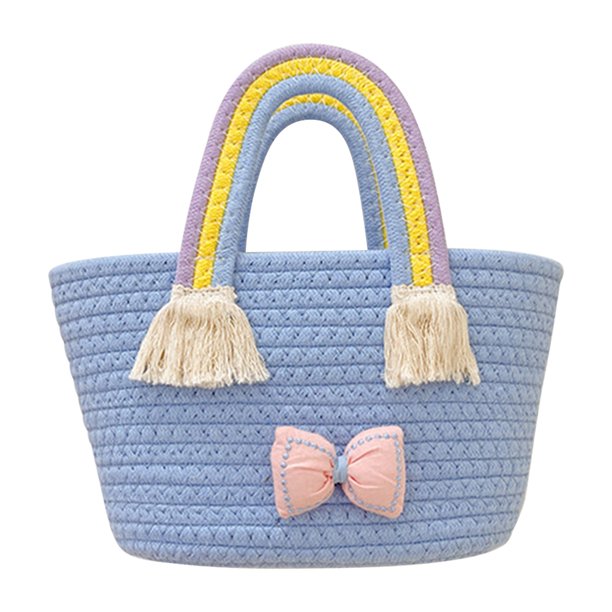Bolsa tejido para niños, simples con lazo a la moda, exquisitos para viajes de niños (azul) Ndcxsfigh Para Estrenar