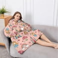 thumbnail image 5 of Oversized Wearable Blanket Hoodie,Princess Mushroom Castle Pattern Sherpa Blanket Hoodie with Super Pockets,Super Warm Fuzzy Pullover for Women & Men, 5 of 6
