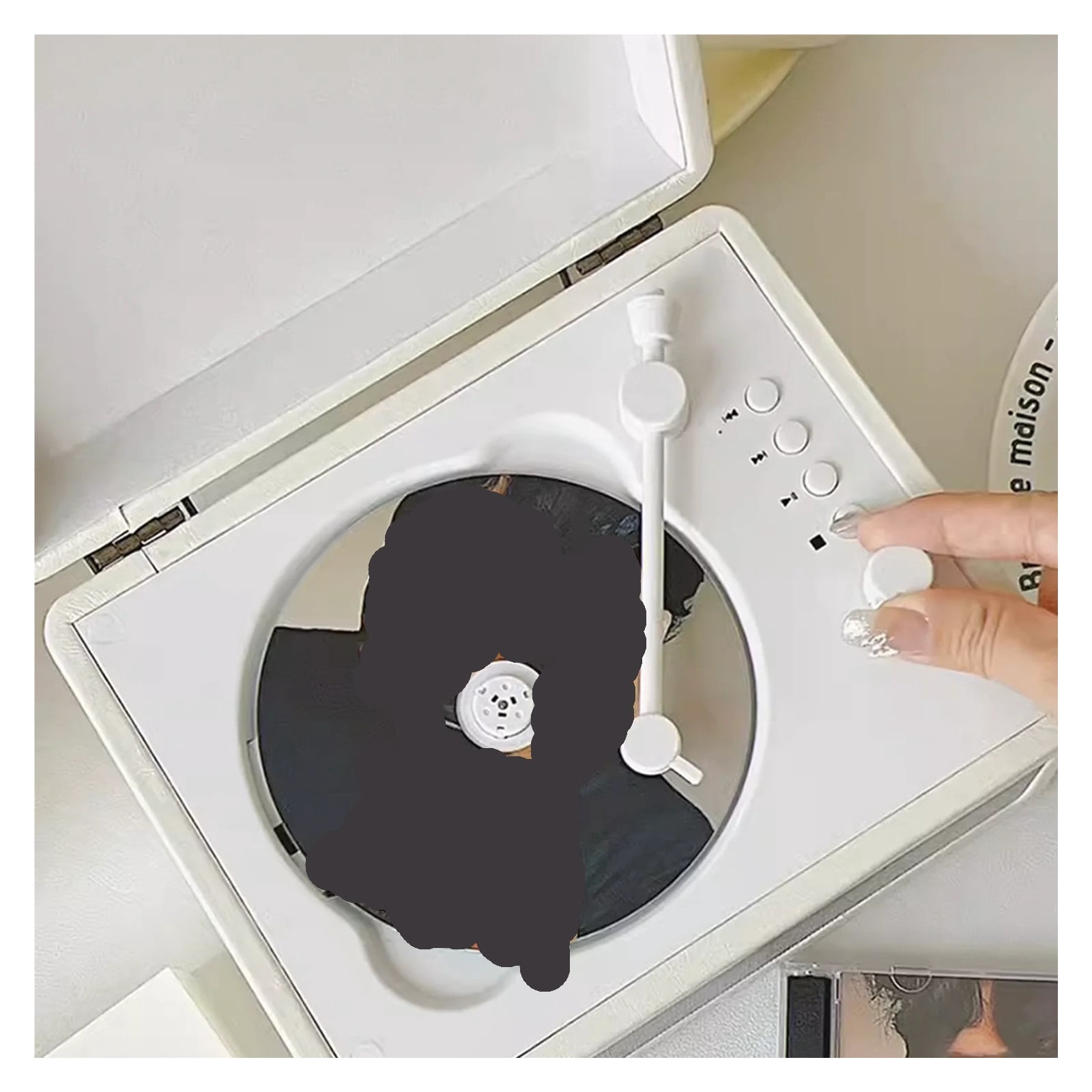 Retro CD Player with Built-in Speaker  Portable Bluetooth Home Audio with AUX I/O, 2000mAh