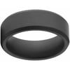 Military Matte Black Ceramic Wedding Band with Comfort Fit Design