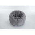 thumbnail image 3 of FFH Bean Bag Chair for Adults, Floral-Shaped Lazy Chair, Ultra-Soft Faux Fur Sofa Chair, Large Reading Chair for Living Room, Bedroom, Gray, 3 of 7