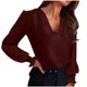 thumbnail image 1 of HongQid Women's V Neck 3/4 Sleeve Tops Dressy Casual Shirts Cute Loose Blouse, 1 of 7