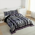 thumbnail image 3 of Homewish Teens Animal Leopard Zebra Print 2pcs Bedding Comforter Set,Black Pink Purple Twin Comforter Sets,Abstract Geometric Stripes Breathable Bedding Set,Microfiber Bedroom Decor,Reversible, 3 of 8