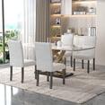 thumbnail image 4 of VECELO Set of 2 Upholstered Dining Chairs, Modern Parsons Chairs with Solid Back, Kitchen Side Chair for Dining Room Living Room, Beige, 4 of 11