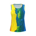 thumbnail image 4 of Xecao Rainbow Colored print women's scoop neck, loose-fit workout tank tops for the gym., 4 of 9