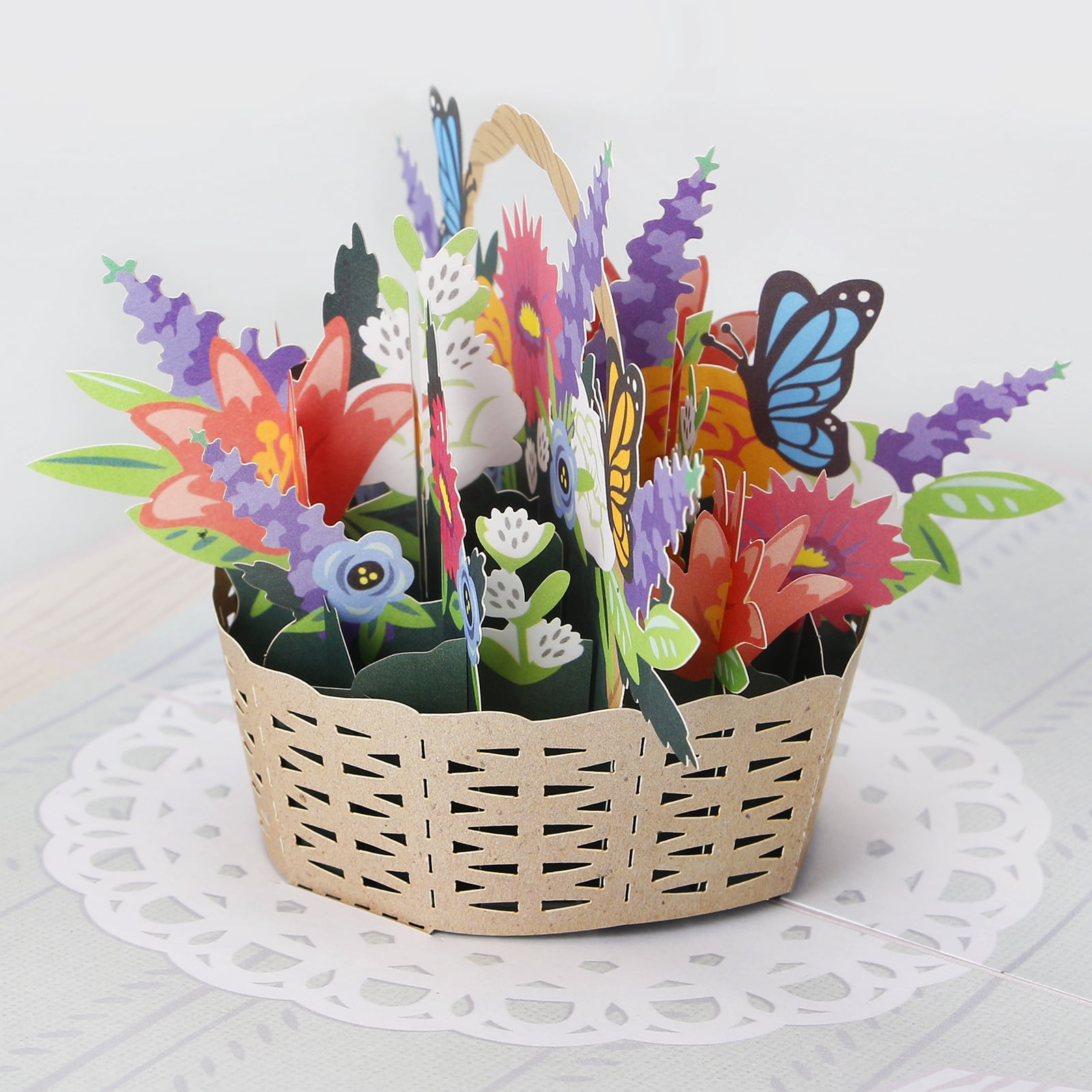 Yadiana Flower Basket Pop up Card, Yadiana 3D Birthday Card with Blank ...